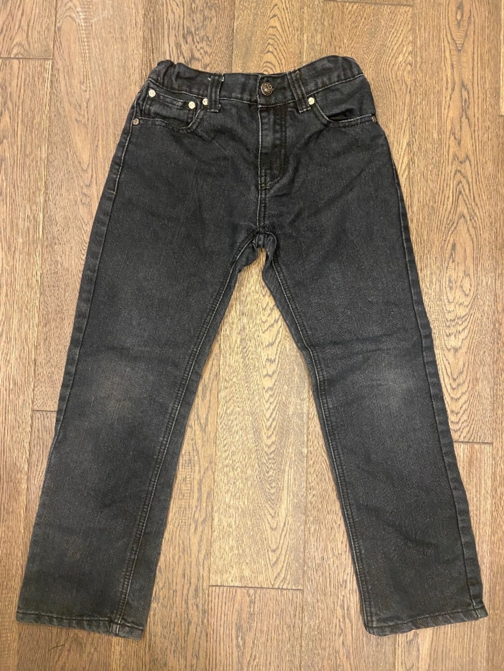 EUC: Boys MOTO JEANS Adjustable Waist Black Denim Kids Pants - Size 7/8